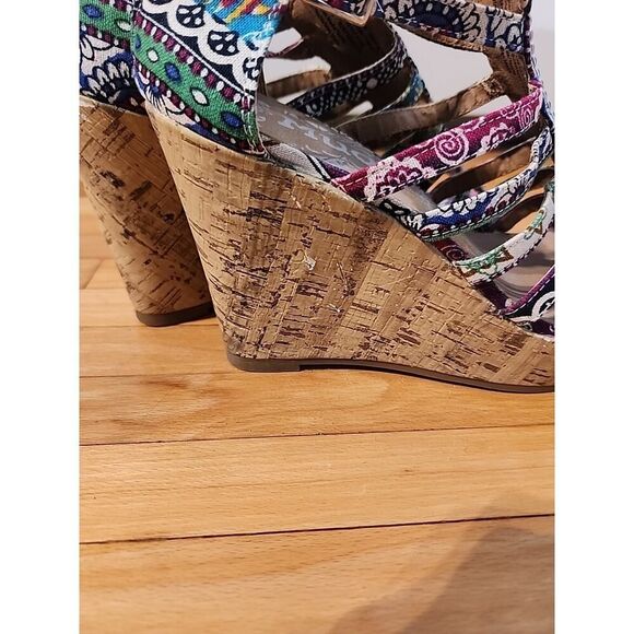 Vintage Mudd Wedge Platform Sandals Boho Hippie Y2K 90s Womens Size 9 - Picture 8 of 8